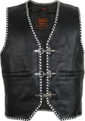 Produktbild von Motorrad Biker Lederweste Lederkutte Kutte Bikerweste Rockerweste Custom Chopper(L)