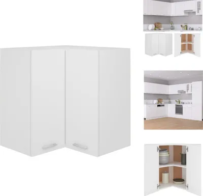 Produktbild von vidaXL Eckhängeschrank Weiß 57x57x60 cm Holzwerkstoff -  Küchenschränke