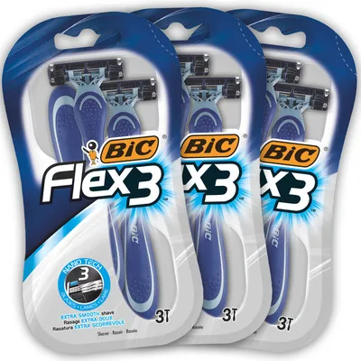 Produktbild von BIC Flex3 Einwegrasierer für Männer – Set mit 3 x 3er Pack