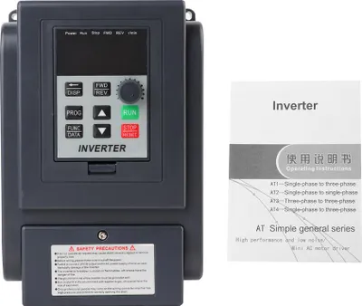 Obrázek produktu pro 1fázový vstup 220 V, 3fázový výstup 380 V, frekvenční měnič 1,5 kW s regulátorem otáček