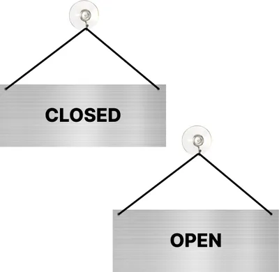 Produktbild von Open Closed Hängeschild Schild 16cmx6cm mit Saugnapf Zweiseitig