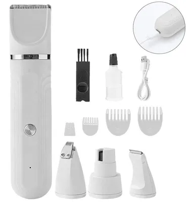 Produktbild von 4in1 Haustier Schermaschine Hunde Katzen Trimmer Elektrisch Fellschneider Pfotenhaar Nagelpflege Set leise USB Wiederaufladbar