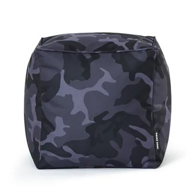 Produktbild von Green Bean® Sitzhocker "Cube" 40x40x40cm mit EPS Perlen Füllung - Fußhocker für Sitzsäcke - Camouflage Schwarz
