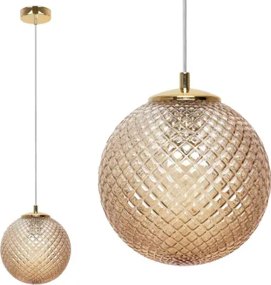 Obrázok produktu pre Závesné svietidlo Cannes 1-light so skleneným tienidlom jantárovej farby 20cm E27