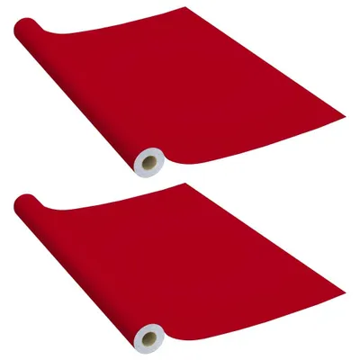 Obrázok produktu pre Samolepiace tapety na nábytok 2 ks, červené 500x90 cm, PVC