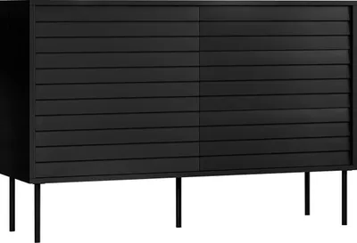 Produktbild von MIRJAN24 Kombikommode Cortina 120 1D3S, Kommode mit 1 Drehtüren und 3 Schubladen, Modern, Schwarze Stahlfüße, Wohnzimmer Kollektion (Farbe: Schwarz)