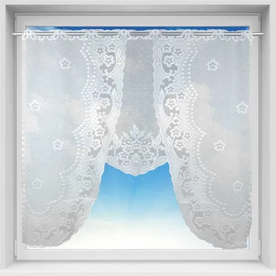 Produktbild von Bogengardine mit Stangendurchzug, Bistrogardine Maße: 120x105 cm, Design: Luisa
