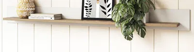 Produktbild von Wandboard "Finnes" in weiß und Eiche Wandregal skandinavisch 150 cm