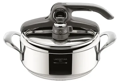 Produktbild von Lagostina Diva 012022010522, 3,5 l, Induktion, Versiegelte Platte, Gas, Halogen, Elektro, Keramik, Edelstahl, 22 cm, Edelstahl, Edelstahl