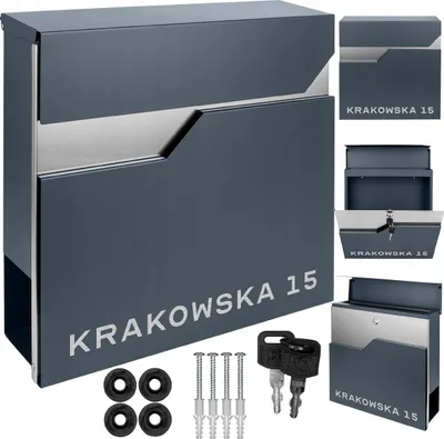Obrázek produktu pro Poštovní Schránka S Adresou A Číslem Domu – Personalizovaná, Vzory, Antracitová