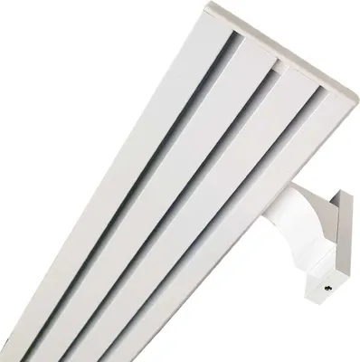 Obrázek produktu pro Záclonová kolejnice "bílá" z hliníku, všechny možné délky až do 480 cm, plochá záclonová kolejnice ( 7 mm ), "1- / 2- / 3- / 4- kolejnice" včetně záclonového kluzáku