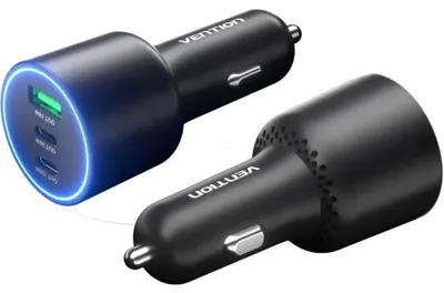 Immagine prodotto di Caricabatterie da auto Vention Ffqb0-2xusb-c, 1xUSB, 100W, colore argento. Colore: argento. Taglia unica