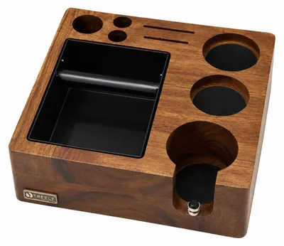 Productafbeelding van Solidchoice - Espresso Tamperstation van Walnoot met Knock Box