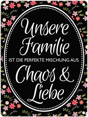Produktbild von Metallschild mit Spruch: Unsere Familie ist die perfekte ... Blechschild