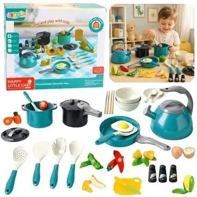Zdjęcie produktu dla Garnki i naczynia zabawkowe z akcesoriami - Leantoys