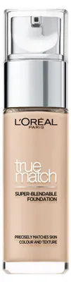 Zdjęcie produktu dla L'Oreal Paris, True Match, Natural Finish, Liquid Foundation, 1R1C, Rose Ivory, SPF 17, 30 ml