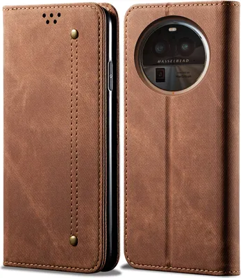 Produktbild von OPPO Find X6 Pro Hülle, Leder Brieftasche Flip Bookstyle Schutzhülle mit Standfunktion für OPPO Find X6 Pro Braun