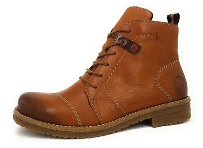 Image de Chaussures de ville Rieker pour femmes, bottines à lacets, couleur marron, style décontracté