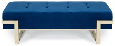 Image de MENZZO Banquette Istanbul Velours Bleu Pieds Or