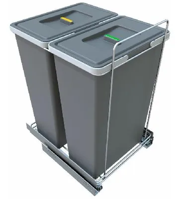 Image de Elletipi Ecofil - Poubelle à encastrer, divisée, 70 l PF01 53A2