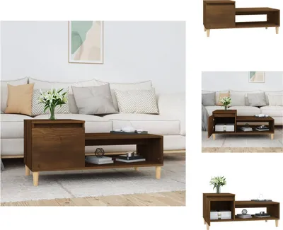 Immagine prodotto di vidaXL Tavolino da caffè marrone look rovere 100x50x45 cm materiale a base di legno - Tavolini da caffè
