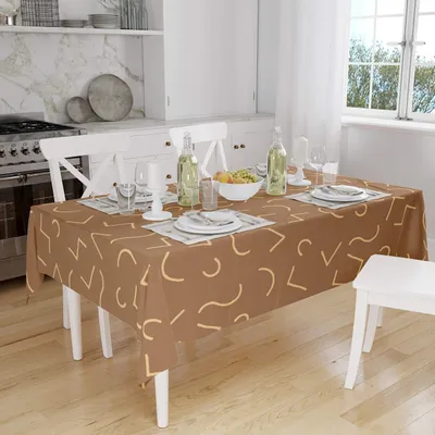 Tischdecke aus Polyester, Anti-Schimmel, 140x160 cm, braun