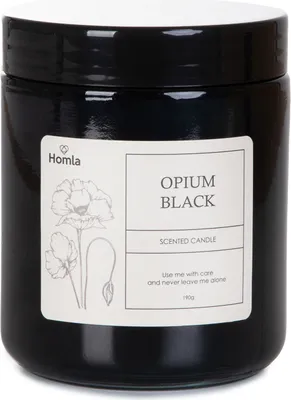 Produktbild von Duftkerze Duftbrenner Rauchverzehrkerze KERZE TOFU Opium Schwarz 190 g HOMLA