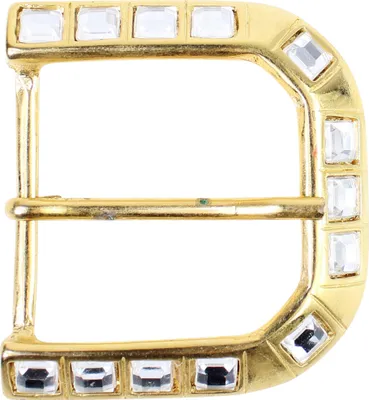 Produktbild von FRONHOFER Gürtelschnalle in gold mit Strasssteinen für Damen 4 cm