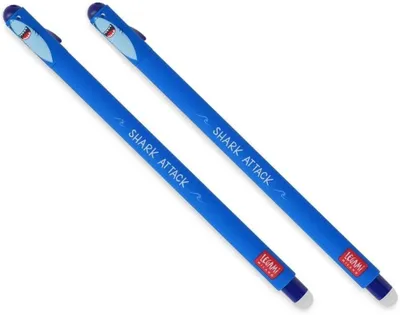 Produktbild von LEGAMI Löschbarer Gelschreiber, Hai, thermoempfindliche Tinte, 0,7 mm Spitzendurchmesser, 15 cm Länge, blaue Tinte, 2 Stück