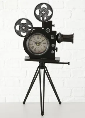 Produktbild von Boltze Tischuhr Filmkamera 52cm Uhr Standuhr Eisen schwarz