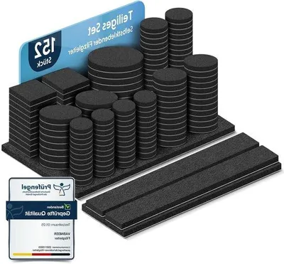 Produktbild von Selbstklebende Teppichreifen 152 Stück für Bodenschutz und Lärmminderung 5 mm - Möbel/Stühle - Rundquadrat