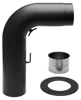Produktbild von Raik Basic Rauchrohrbogen Set 150mm schwarz fullform für Rauchrohr / Ofenrohr