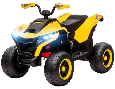 Immagine prodotto di Quad elettrico per bambini con luci LED e musica | Colore: giallo, nero | Dimensioni: 69x101x75 cm