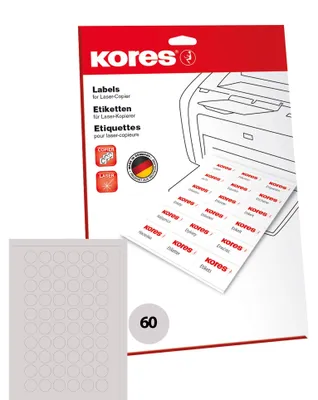 Immagine prodotto di Etichette universali Kores diametro: 24 mm bianco 1.500 etichette