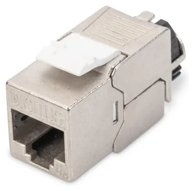 Produktbild von Digitus CAT 6A Keystone Modul, geschirmt mit intelligentem Kabelmanager, Silber, Rj-45, 19 g, China