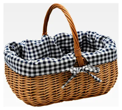 Produktbild von Weidenkorb Einkaufskorb Picknickkorb 33/23/13cm Stabiler Tragekorb aus Vollweide