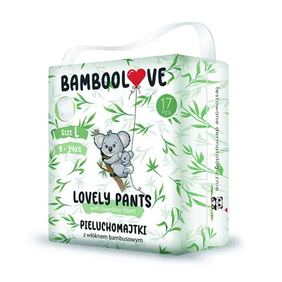 Produktbild von Windelhöschen mit Bambusfaser, Größe L (9–14 kg) (17 Stück) – BAMBOOLOVE