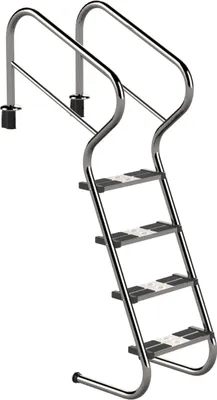 Produktbild von Eichenwald Poolleiter Modell 53 Treppenleiter mit Sicherheitsstufe Leiterlänge 1297mm 4 Stufen