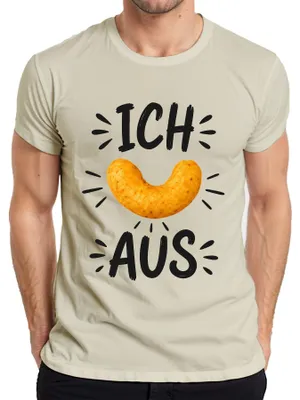 Immagine prodotto di T-shirt da uomo con scritta divertente e sarcastica: "Vado fuori di testa per gli snack al burro di arachidi", taglia L, colore naturale