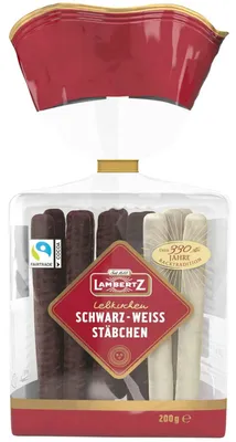 Produktbild von Lambertz Lebkuchen Stäbchen Schwarz-Weiß 200g