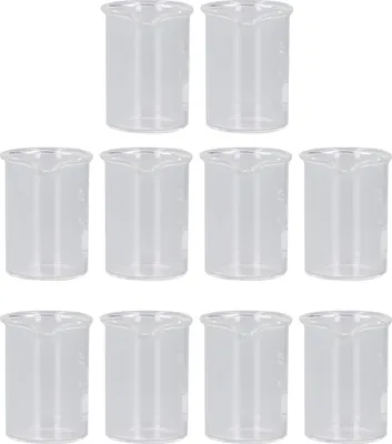 Image de Lot de 10 verres doseurs en verre, verres doseurs gradués, matériel pédagogique, capacité 25 ml