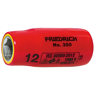 Produktbild von Friedrich Steckschlüsseleinsatz 1/2", DIN 744, 6-kant, isoliert 350136