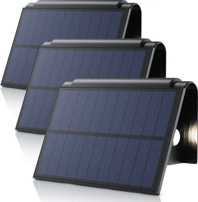 Produktbild von BEARWARE LED Solarleuchte, Solarlampe für außen, Außenleuchte Solar, Solar Wandleuchte, 3er Set, 2 Modi, 2 Stufen, 3000K Warmweiß, IP54, 1800mAh Akku