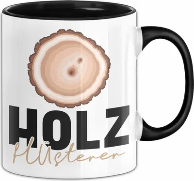 Produktbild von Schreiner Holz Tasse Geschenk Holz Flüsterer Tischler Handwerker Geschenk Männer (Schwarz)