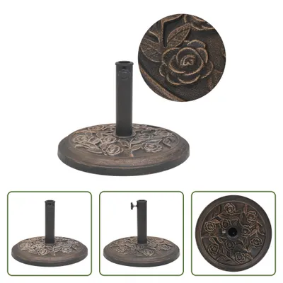 Image de The Living Store Pied de parasol Résine Rond Bronze 9 kg
