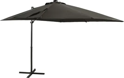 Image de The Living Store Parapluie avec mât et éclairage LED Anthracite 250 cm