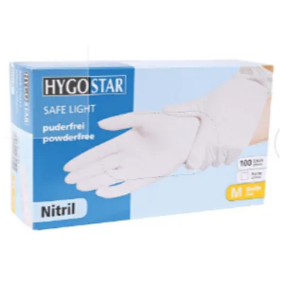 Obrázok produktu pre HYGONORM 270599 100 nitrilových rukavíc SAFE LIGHT white M bez prášku