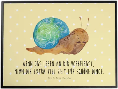 Produktbild von Mr. & Mrs. Panda schreibtischunterlage Schnecke Sir - Gelb Pastell - Geschenk, Unterlage Schreibtisch, Weisheit, Schreibunterlage, Lustige Sprüche, Schnecken, Lebenszeit