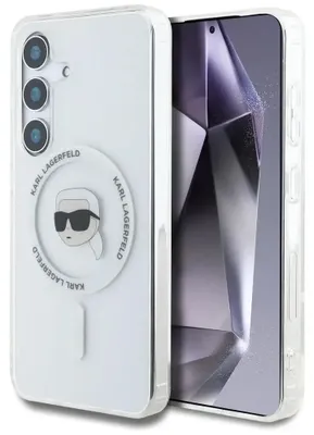 Obrázek produktu pro Pouzdro Karl Lagerfeld Button Karl Head Printed Logo MagSafe Samsung Galaxy S25 bílá