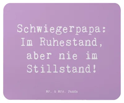 Produktbild von Mr. & Mrs. Panda Mauspad Spruch Schwiegerpapa Ruhestand - Lavendeltraum - Geschenk, laptop, Familie, pc mousepad, Mouse Pad, persönliche Erinnerungen, Weihnachten